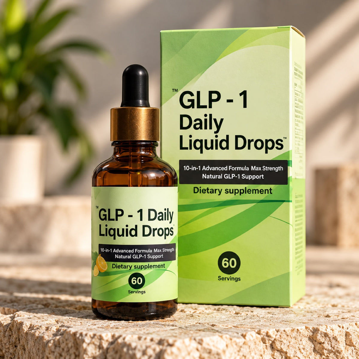 GLP-1 Daily Liquid Drops bottle and box